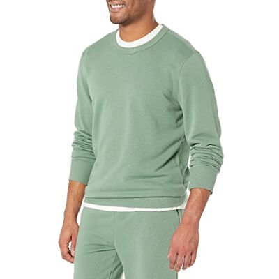 Amazon Essentials lätt långärmad fransk frotté rund hals sweatshirt för män (finns i stor och lång), salviagrön, Large Amazon Essentials lätt långärmad fransk frotté rund hals sweatshirt för män (finns i stor och lång), salviagrön, Large