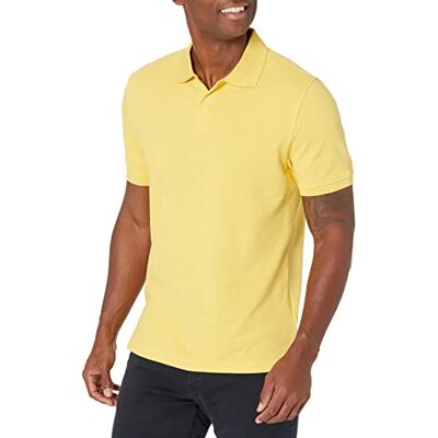 Amazon Essentials Men's Pikétröja i smal passform i bomull, Gul, L Amazon Essentials Men's Pikétröja i smal passform i bomull, Gul, L
