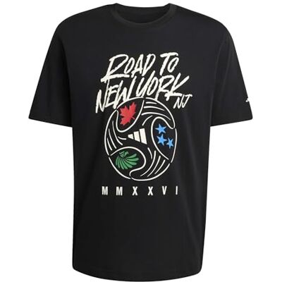 adidas Mezczyzni FIFA WC ROAD TO NY NJ GRAPHIC T-SHIRT, black, M adidas Mezczyzni FIFA WC ROAD TO NY NJ GRAPHIC T-SHIRT, black, M