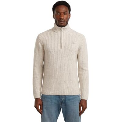 G-STAR RAW G-STAR dubbelkrage stickad med halv dragkedja, Vit (Whitebait D27961-d754-1603), L G-STAR RAW G-STAR dubbelkrage stickad med halv dragkedja, Vit (Whitebait D27961-d754-1603), L