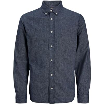 JACK & JONES Jprblubarkley flanell X-Mas L/S Shirt Ch, mörk marinblå, L JACK & JONES Jprblubarkley flanell X-Mas L/S Shirt Ch, mörk marinblå, L