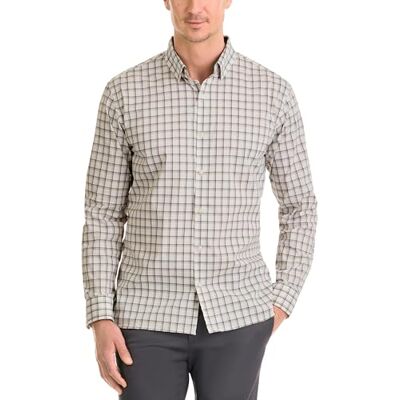 Van Heusen Herr klassisk passform fläcksköld stoppar aldrig stretch mönster knapp ner skjorta, chinchilla pläd, S Van Heusen Herr klassisk passform fläcksköld stoppar aldrig stretch mönster knapp ner skjorta, chinchilla pläd, S