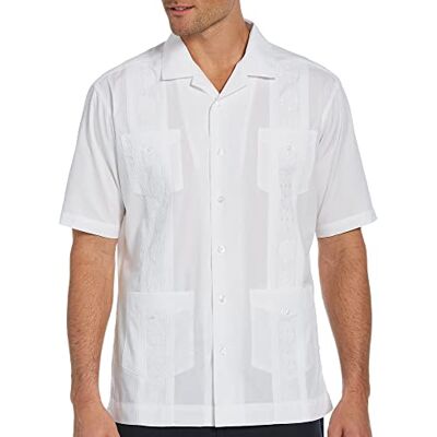 Cubavera Män Läger Krage Broderad Guayabera Skjorta Cubavera Män Läger Krage Broderad Guayabera Skjorta
