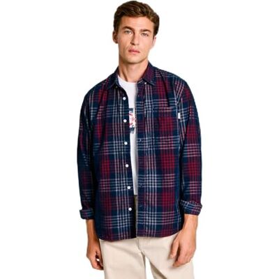 Pepe Jeans Marcus herrskjorta, BLÅ, S Pepe Jeans Marcus herrskjorta, BLÅ, S