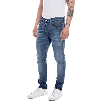 Replay Herrjeans Anbass Slim Fit Bio, Medium blå 009-1, 30W / 36L Replay Herrjeans Anbass Slim Fit Bio, Medium blå 009-1, 30W / 36L