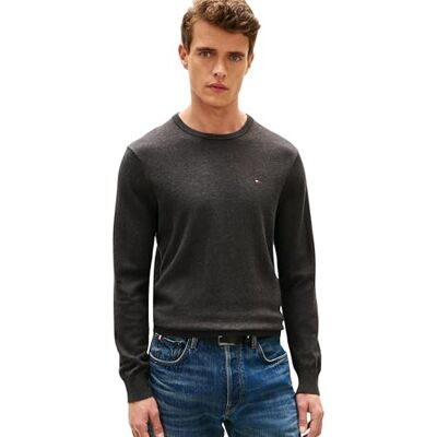 Tommy Hilfiger Essential SSNL bomull rund hals MW0MW3999 pullover tröja, grå, XXL, Grå (mörkgrå ljung), XXL Tommy Hilfiger Essential SSNL bomull rund hals MW0MW3999 pullover tröja, grå, XXL, Grå (mörkgrå ljung), XXL