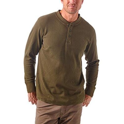Wrangler Authentics långärmad våffla Henley-skjorta för män, Skogsnatt, M Wrangler Authentics långärmad våffla Henley-skjorta för män, Skogsnatt, M