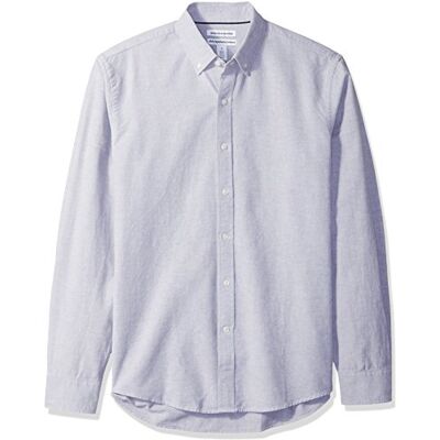 Amazon Essentials lim-fit långärmad solid Oxford tröja, herr, grå (grå), XXL (tillverkarens storlek:) Amazon Essentials lim-fit långärmad solid Oxford tröja, herr, grå (grå), XXL (tillverkarens storlek:)