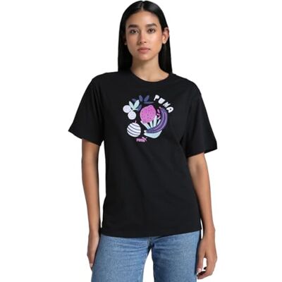 PUMA Grafik avslappnad fruktig t-shirt svart PUMA Grafik avslappnad fruktig t-shirt svart