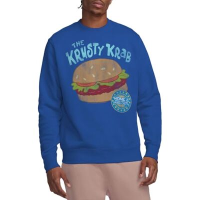 SPONGEBOB SQUAREPANTS Svampbob Krusty Krab Crew Sweatshirt, kungsblå, Medium, Kunglig, M SPONGEBOB SQUAREPANTS Svampbob Krusty Krab Crew Sweatshirt, kungsblå, Medium, Kunglig, M
