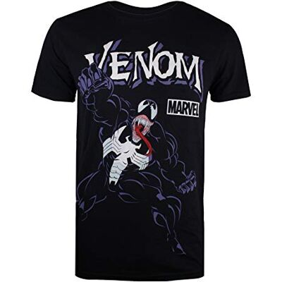 Marvel Venom Attack T-shirt för män, Svart (svart blk), M Marvel Venom Attack T-shirt för män, Svart (svart blk), M