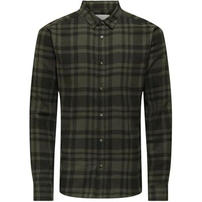 Only & Sons Onsgudmund Ls Checked Shirt Noos, Skogsnatt, XS Only & Sons Onsgudmund Ls Checked Shirt Noos, Skogsnatt, XS