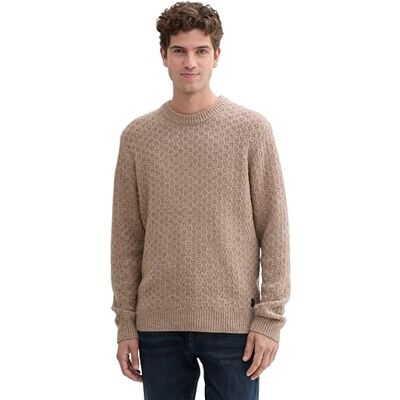 TOM TAILOR herrtröja, 36976 – Parasol Brown Multicolor Neps, M TOM TAILOR herrtröja, 36976 – Parasol Brown Multicolor Neps, M