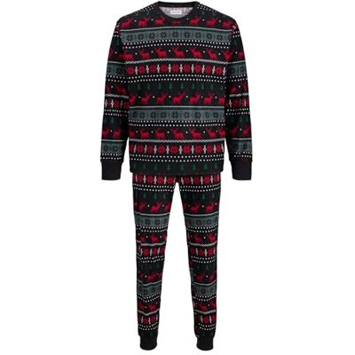 JACK & JONES Jaktristan tryckt loungeset W, svart, XL JACK & JONES Jaktristan tryckt loungeset W, svart, XL