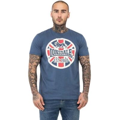 Lonsdale T-shirt för män, normal passform, LUNKLET, Navy/ecru/röd, L, 117524 Lonsdale T-shirt för män, normal passform, LUNKLET, Navy/ecru/röd, L, 117524