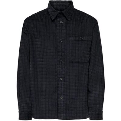 Only & Sons Onswaleed Corduroy Overshirt 0345, jet svart, L Only & Sons Onswaleed Corduroy Overshirt 0345, jet svart, L