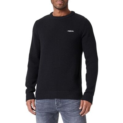 JACK & JONES Bestseller A/S Herr Jorsilverlake Knit Crew Neck stickad tröja, svart, M JACK & JONES Bestseller A/S Herr Jorsilverlake Knit Crew Neck stickad tröja, svart, M