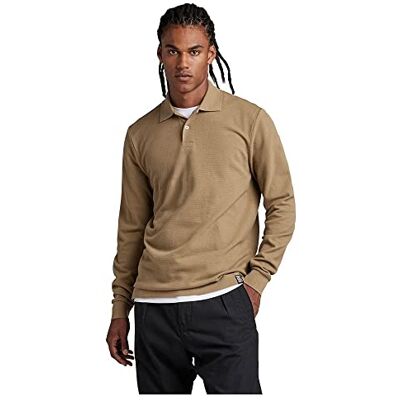G-STAR RAW Essential pikétröja för män, långärmad pikétröja, Grön (berg D22838-d287-4244), S G-STAR RAW Essential pikétröja för män, långärmad pikétröja, Grön (berg D22838-d287-4244), S