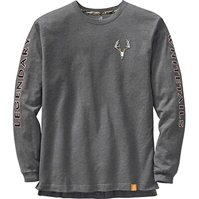 Legendary Whitetails Men's Non-Typical Long Sleeve T-Shirt, Charcoal Heather, XX-Large Legendary Whitetails Men's Non-Typical Long Sleeve T-Shirt, Charcoal Heather, XX-Large