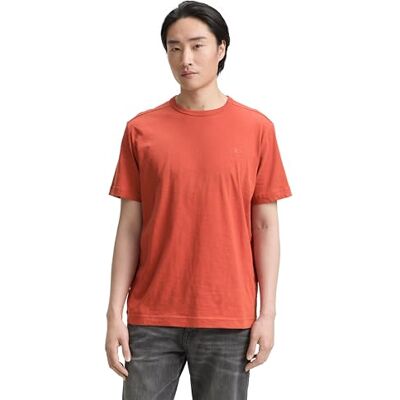 TOM TAILOR Basic T-shirt för män av bomull, 38321 – roströd, M TOM TAILOR Basic T-shirt för män av bomull, 38321 – roströd, M
