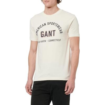 GANT Tryckt Graphic SS T-shirt, Vit, 3XL GANT Tryckt Graphic SS T-shirt, Vit, 3XL