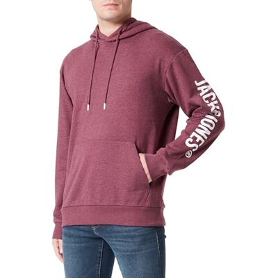 JACK & JONES JJERUNNER Sweat Hood SN, Port kunglig/detalj: melerad – vit, XS JACK & JONES JJERUNNER Sweat Hood SN, Port kunglig/detalj: melerad – vit, XS
