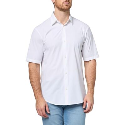 Giorgio Armani Essential kortärmad bekväm passform skjorta, off white, S, Vit, S Giorgio Armani Essential kortärmad bekväm passform skjorta, off white, S, Vit, S