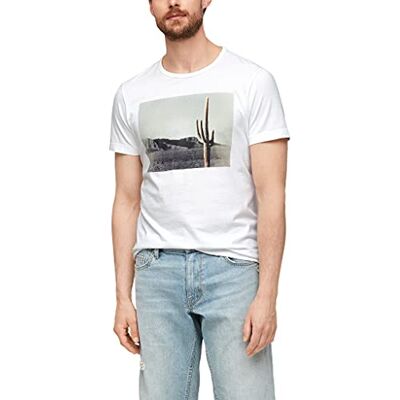 s.Oliver T-shirt för män, Vit, M s.Oliver T-shirt för män, Vit, M
