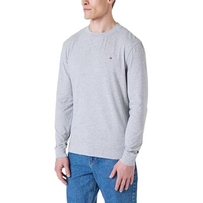 Tommy Hilfiger Herr Track Top UM0UM03366, L/S sweatshirt, grå, S, Grå (ljusgrå ljung), S Tommy Hilfiger Herr Track Top UM0UM03366, L/S sweatshirt, grå, S, Grå (ljusgrå ljung), S