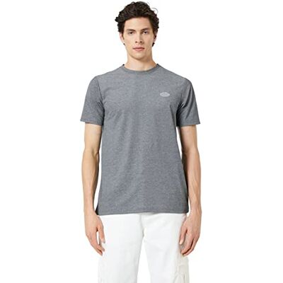 Koton Män Ellipse Broderad T-shirt Crew Neck Slim Fit Short Sleeve, Svart (999), S Koton Män Ellipse Broderad T-shirt Crew Neck Slim Fit Short Sleeve, Svart (999), S