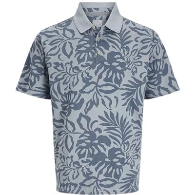 JACK & JONES Jprbluwilliam Ss Aop Polo, Ashley blå, S JACK & JONES Jprbluwilliam Ss Aop Polo, Ashley blå, S