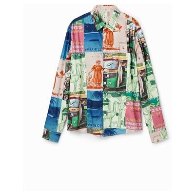Desigual Herr CAM_Stamps 9021 flerfärgad fuchsia t-shirt, material finishes, S, Materialfinish, S Desigual Herr CAM_Stamps 9021 flerfärgad fuchsia t-shirt, material finishes, S, Materialfinish, S