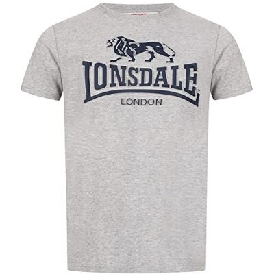 Lonsdale Kingswood t-shirt för män, Marl grå/mörk marinblå, 3XL Lonsdale Kingswood t-shirt för män, Marl grå/mörk marinblå, 3XL