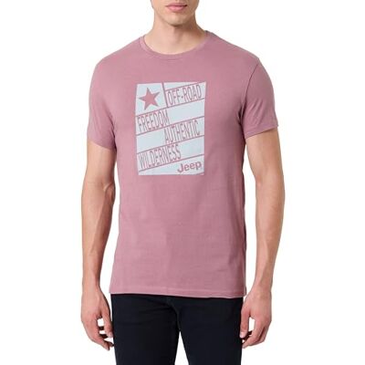 Jeep Kortärmad T-shirt för män, mauve, M Jeep Kortärmad T-shirt för män, mauve, M