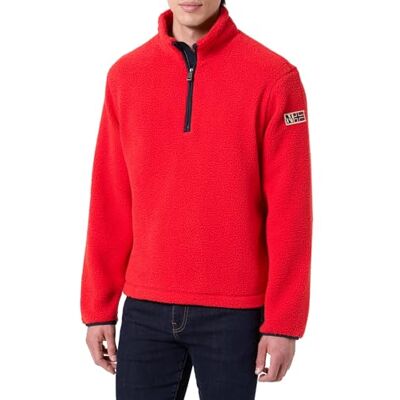 Napapijri Treser Half-Zip Halsband Fleece Röd, Röd, L Napapijri Treser Half-Zip Halsband Fleece Röd, Röd, L