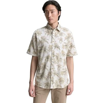 TOM TAILOR herrskjorta, 37971 – Off White Stripe Palm Design, L TOM TAILOR herrskjorta, 37971 – Off White Stripe Palm Design, L