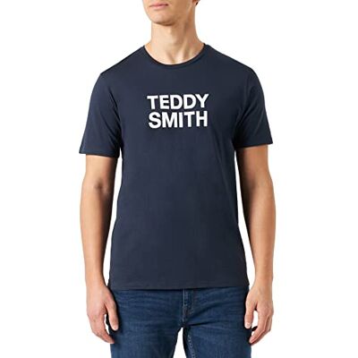 Teddy Smith T-shirt med rund hals i 100% bomull TICLASS Basic MC, Total marinblå, XS Teddy Smith T-shirt med rund hals i 100% bomull TICLASS Basic MC, Total marinblå, XS