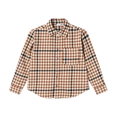NAME IT Pojkar Nkmnidennis Os Shirt långärmad skjorta, Sommarsand/kontroll: kontroller, 122-128 NAME IT Pojkar Nkmnidennis Os Shirt långärmad skjorta, Sommarsand/kontroll: kontroller, 122-128