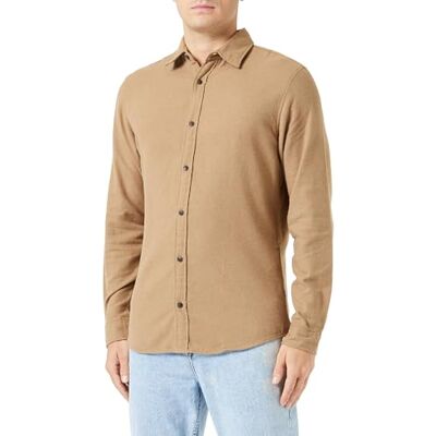 JACK & JONES Bestseller A/S Herr Jjplain Fall Solid Shirt Ls skjorta, Otter, XL JACK & JONES Bestseller A/S Herr Jjplain Fall Solid Shirt Ls skjorta, Otter, XL