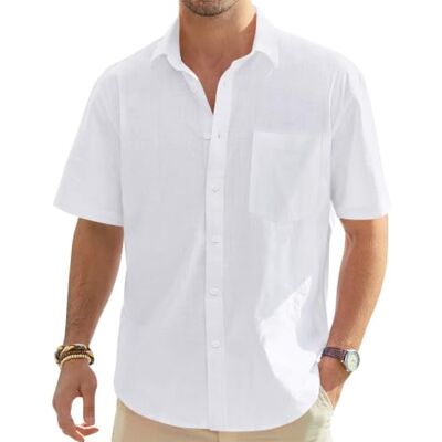 J.VER Pyjamasbyxor med knappslå för män Button down, stretch, lätt att stryka, skrynkelfri, ogenomskinlig, formell, kostym, skjorta, elastiskt mönster, klänning J.VER Pyjamasbyxor med knappslå för män Button down, stretch, lätt att stryka, skrynkelfri, ogenomskinlig, formell, kostym, skjorta, elastiskt mönster, klänning