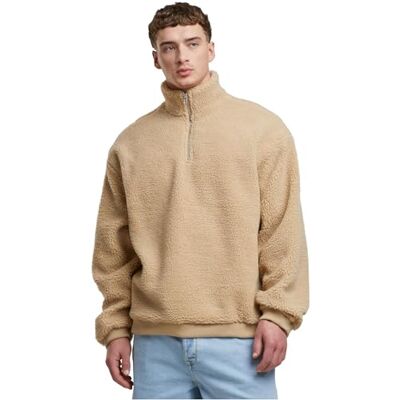 Urban Classics Troyer för män, oversized teddy-troyer av sherpa-tyg, oversize passform, storlekar S–5XL, Unionbeige, L Urban Classics Troyer för män, oversized teddy-troyer av sherpa-tyg, oversize passform, storlekar S–5XL, Unionbeige, L