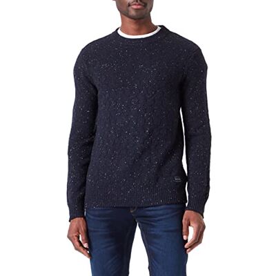 TOM TAILOR Herr Stickad tröja 1032288, 30364 Navy Melange Nep Structure, M TOM TAILOR Herr Stickad tröja 1032288, 30364 Navy Melange Nep Structure, M