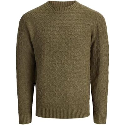 JACK & JONES Jprblasimon struktur stickad crew neck, bok, S JACK & JONES Jprblasimon struktur stickad crew neck, bok, S