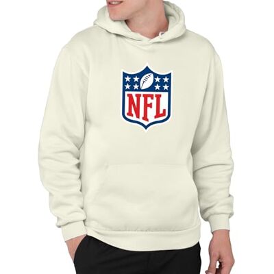 Junk Food Clothing x NFL Shield Full Color – unisex vuxen huvtröja, kräm, M Junk Food Clothing x NFL Shield Full Color – unisex vuxen huvtröja, kräm, M