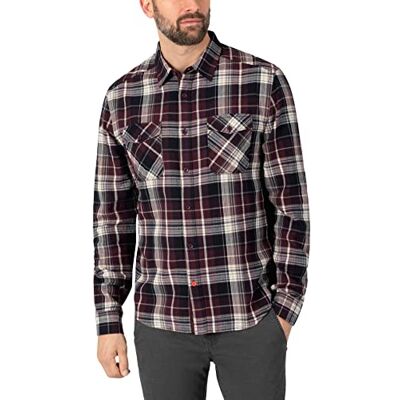 Timezone Flanell skjorta för män, port röd anthra kontroll, XXL Timezone Flanell skjorta för män, port röd anthra kontroll, XXL