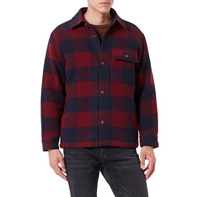 TOM TAILOR Denim Herr Overshirt jacka med rutmönster 1032438, 28393 Burgundy Navy Big Vichy Check, XXL TOM TAILOR Denim Herr Overshirt jacka med rutmönster 1032438, 28393 Burgundy Navy Big Vichy Check, XXL