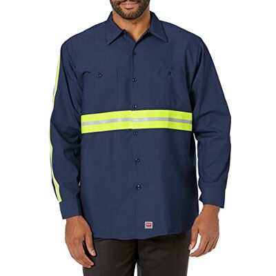 Red Kap Industriell 2-delad fodrad arbetströja för män, Marinblå fluorescerande gul trim, XXL Red Kap Industriell 2-delad fodrad arbetströja för män, Marinblå fluorescerande gul trim, XXL