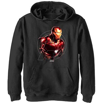 Marvel Järnhjälte Huvtröja för pojkar, svart, XL, svart, XL Marvel Järnhjälte Huvtröja för pojkar, svart, XL, svart, XL