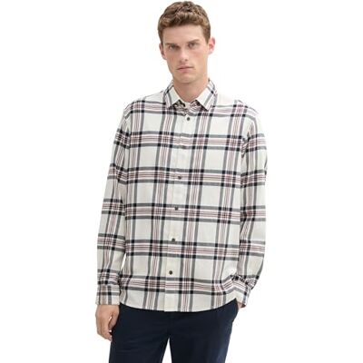 TOM TAILOR herrskjorta, 36641 – offwhite check, M TOM TAILOR herrskjorta, 36641 – offwhite check, M