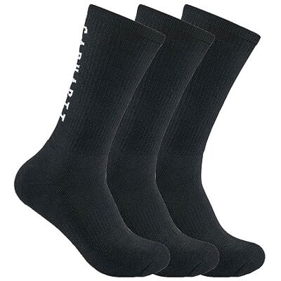 Carhartt Herr Force Midweight Logo Strumpa 3-pack, Svart, Medium (3-pack) Carhartt Herr Force Midweight Logo Strumpa 3-pack, Svart, Medium (3-pack)